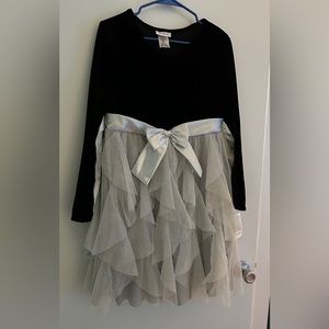 Brand New Girls Black & Silver Bonnie Jean Holiday Dress 16 1/2